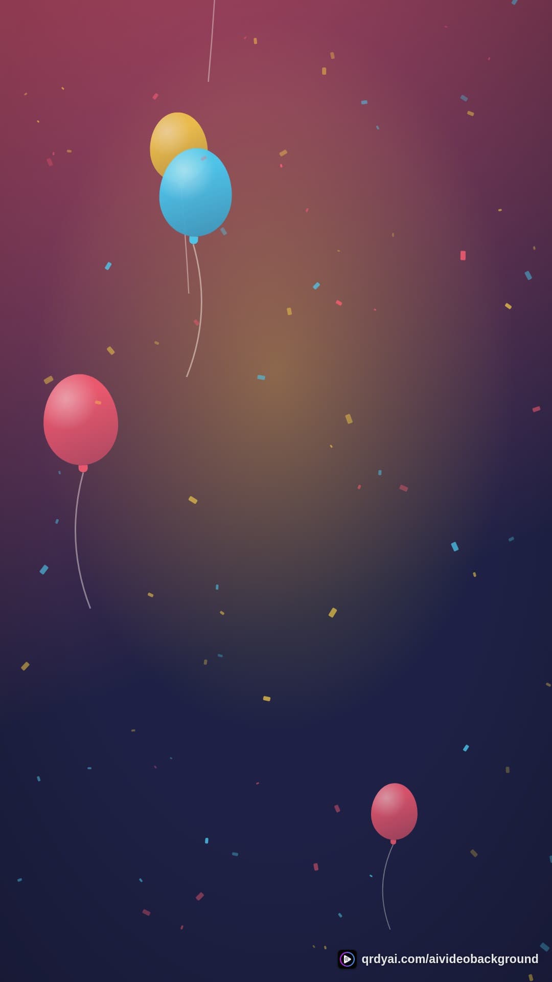 confetti party portrait loop video background preview