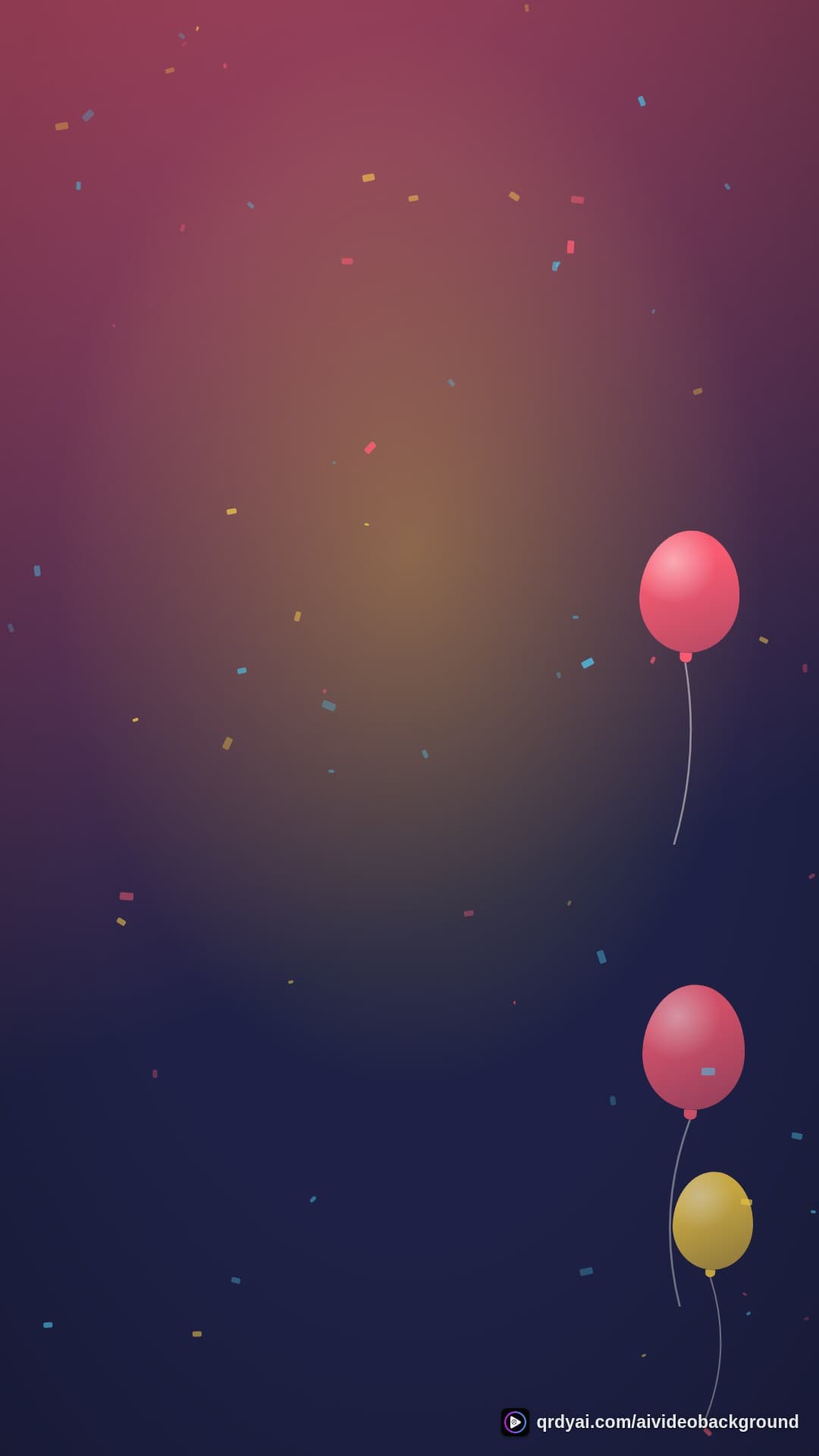 confetti party portrait loop video background preview