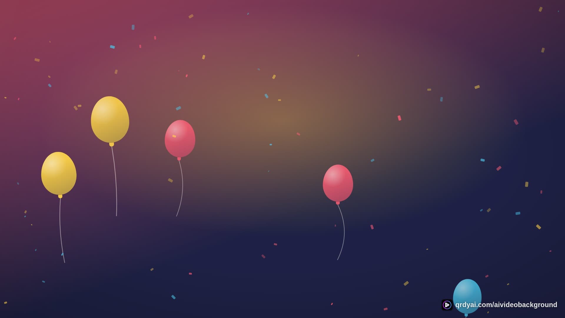 confetti party landscape loop video background preview