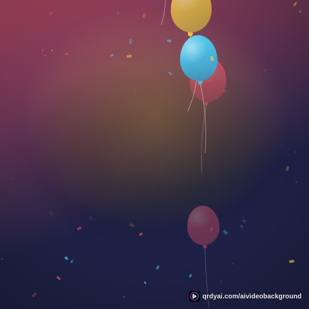 confetti party square loop video background preview