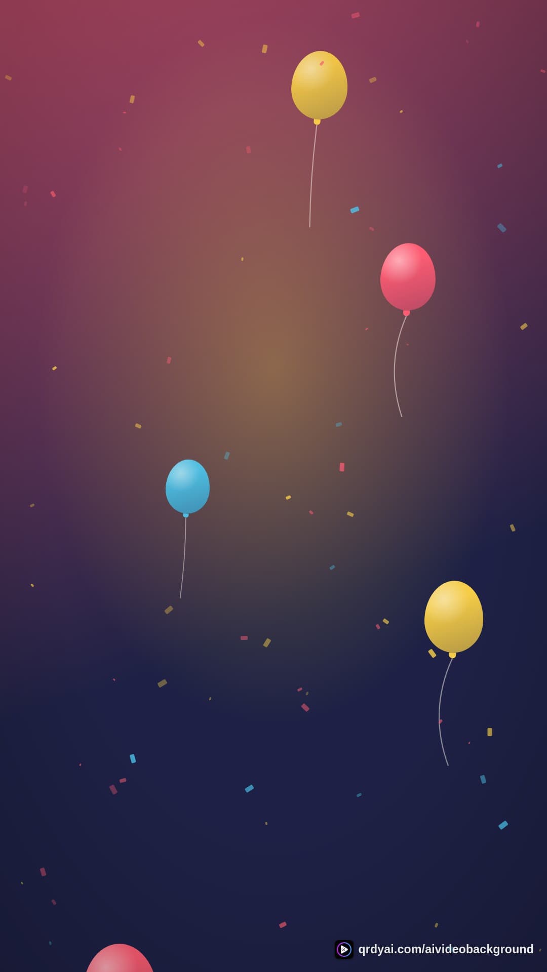 confetti party portrait loop video background preview