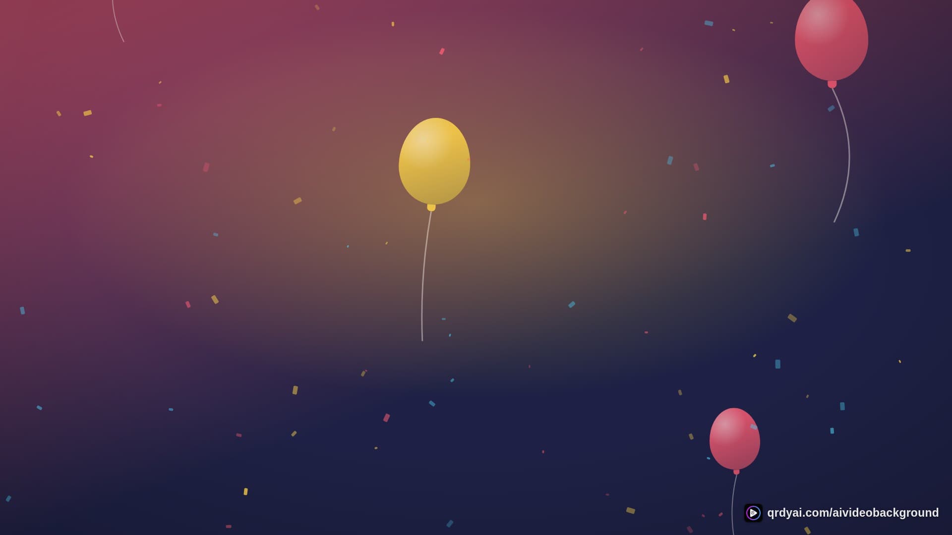 confetti party landscape loop video background preview