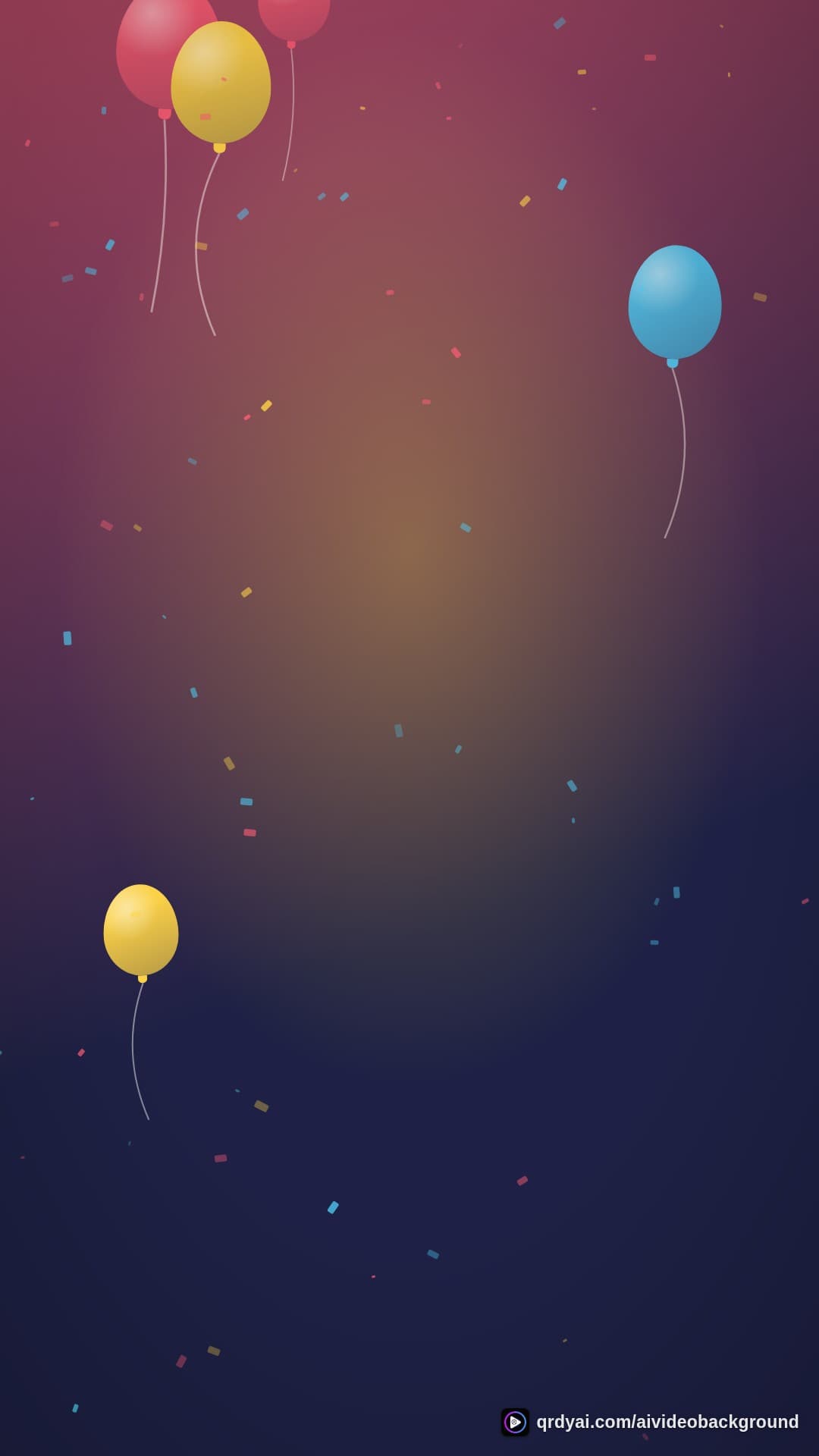 confetti party portrait loop video background preview