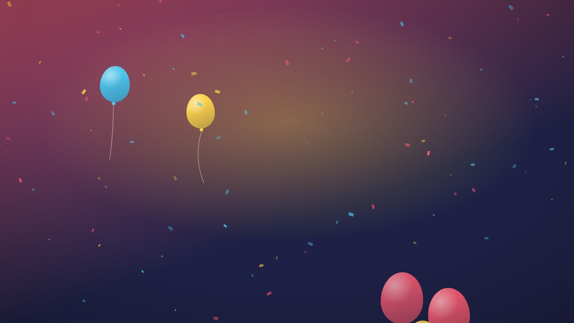 confetti party landscape loop video background preview
