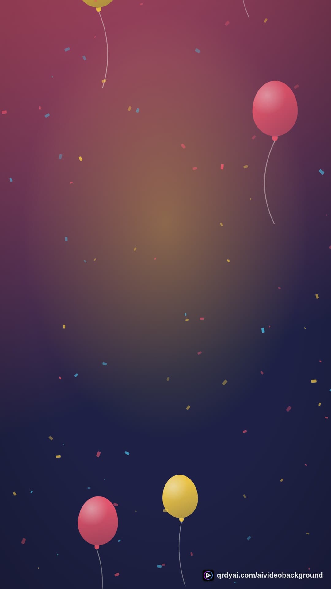 confetti party portrait loop video background preview