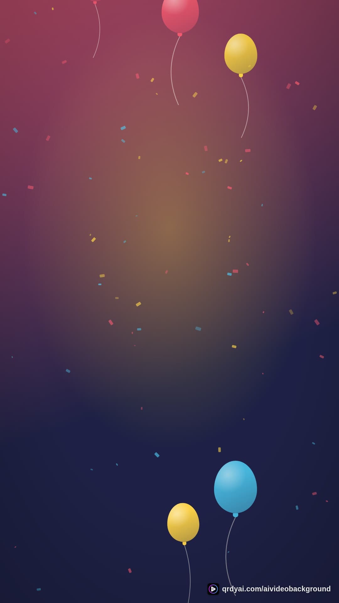 confetti party portrait loop video background preview