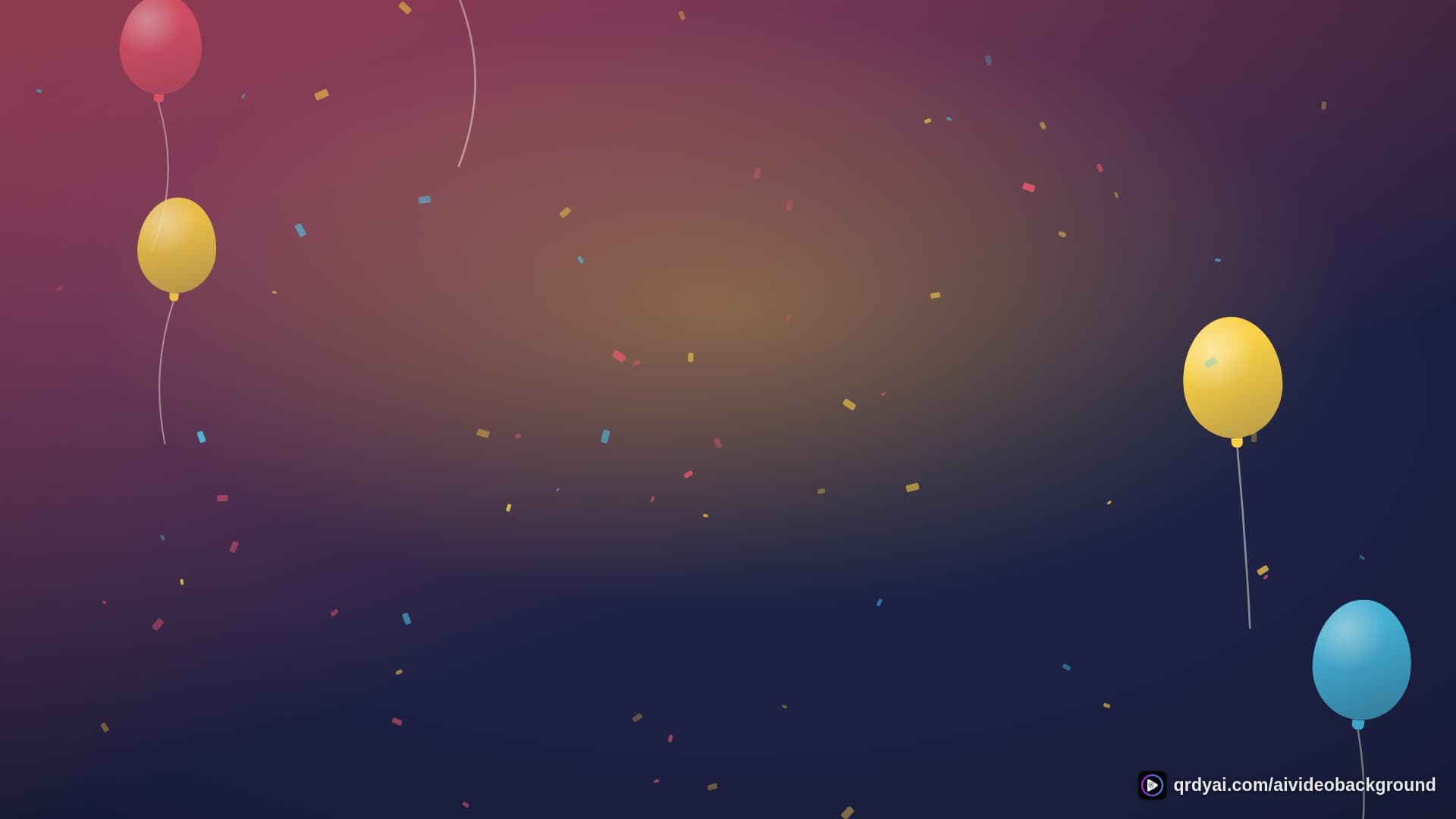 confetti party landscape loop video background preview