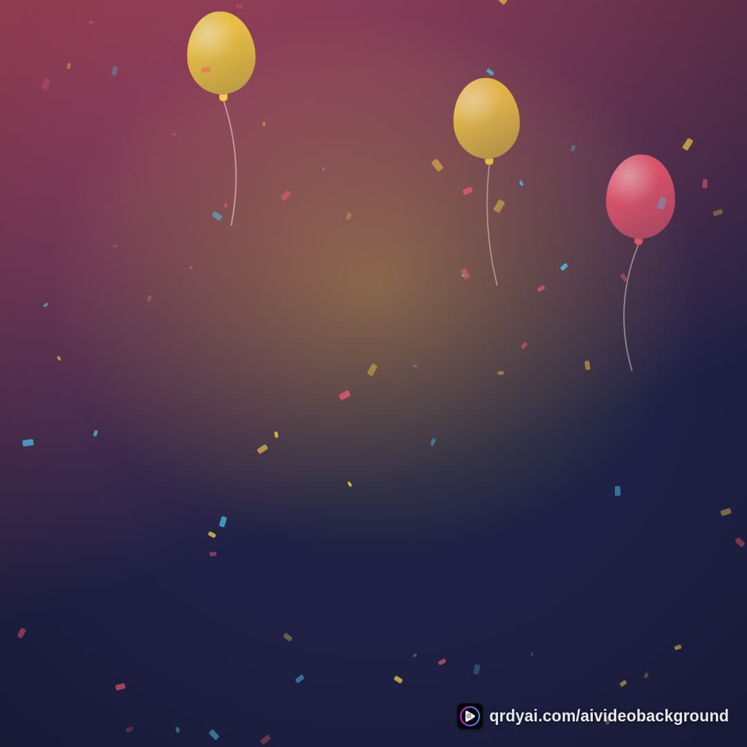 confetti party square loop video background preview