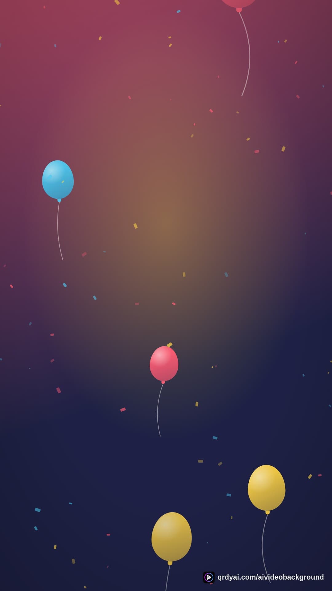 confetti party portrait loop video background preview