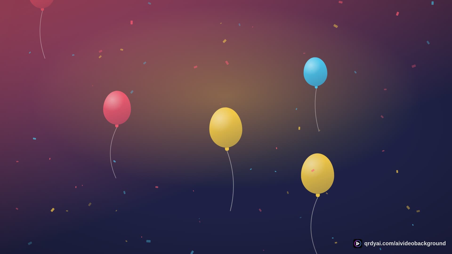 confetti party landscape loop video background preview