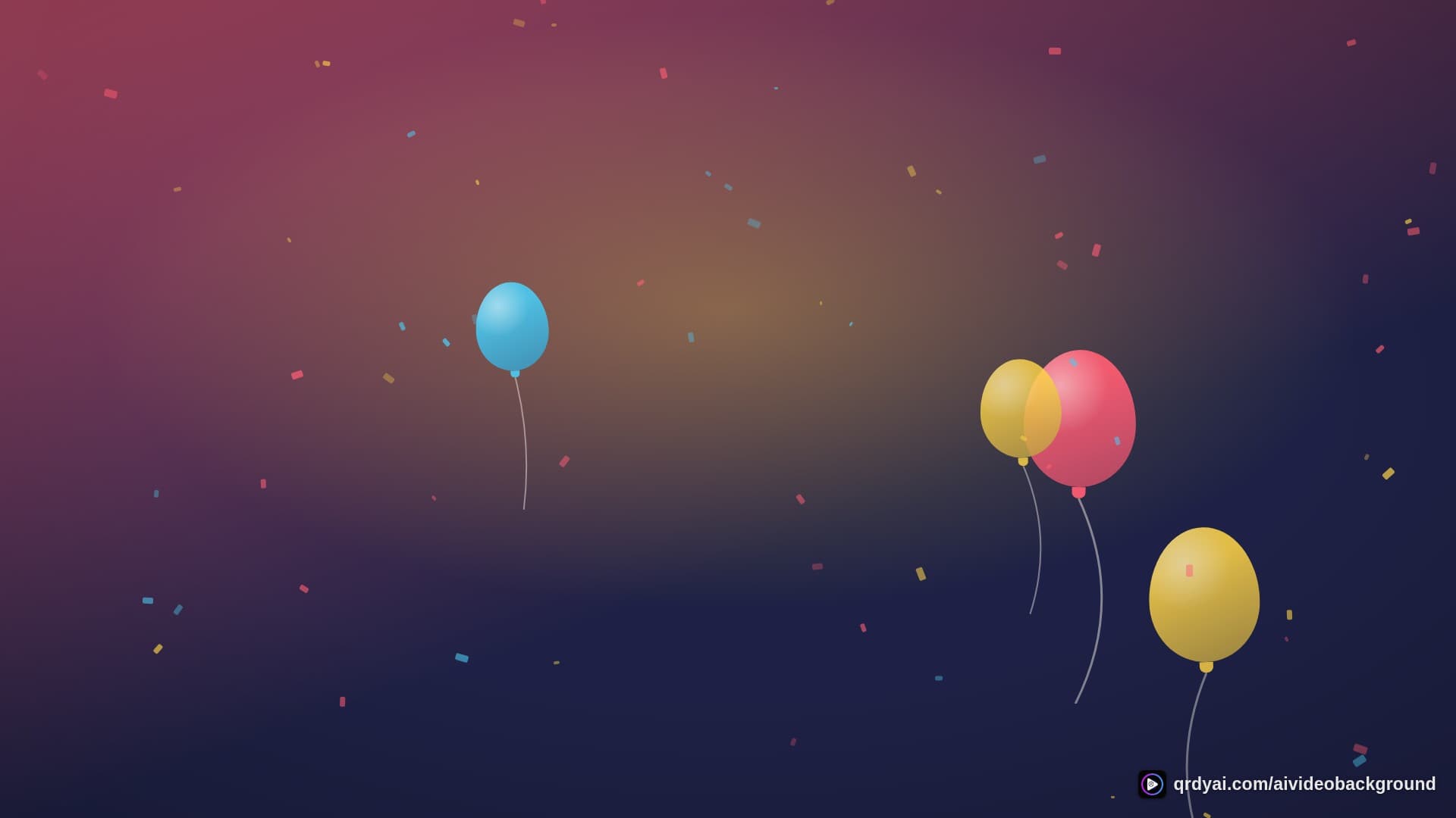confetti party landscape loop video background preview