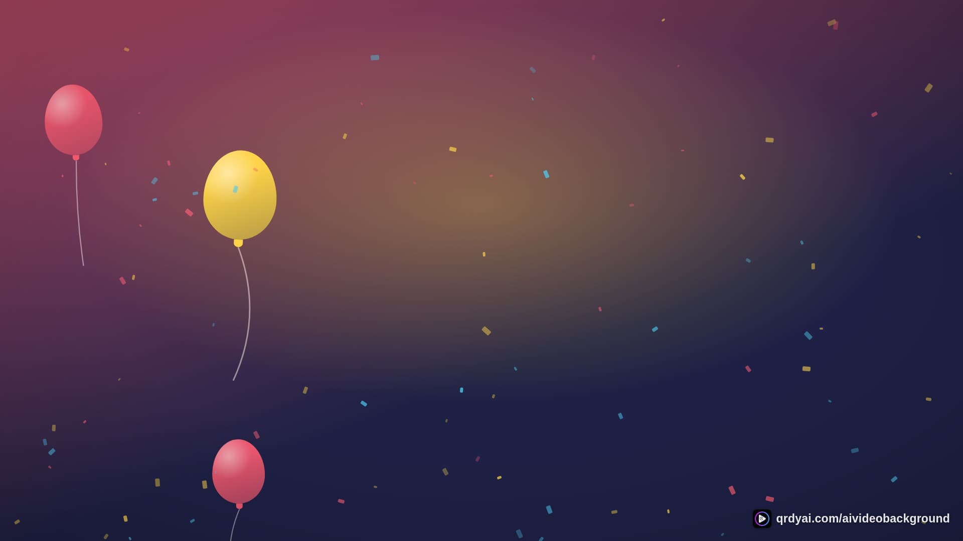 confetti party landscape loop video background preview