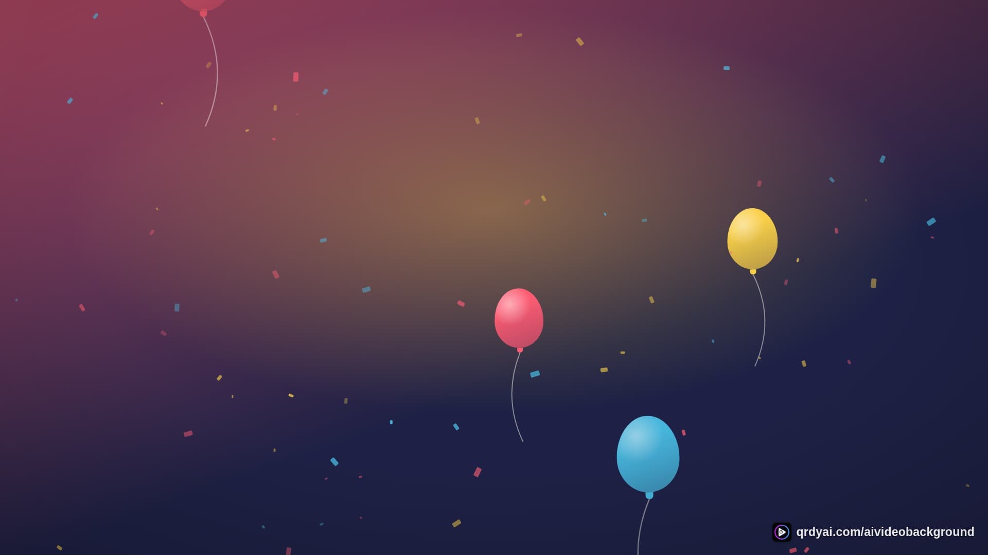 confetti party landscape loop video background preview