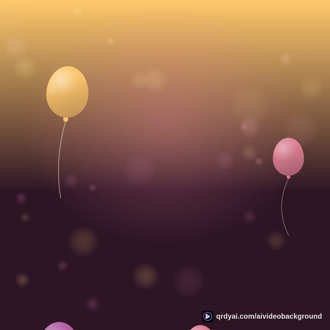 confetti balloon sky square loop video background preview