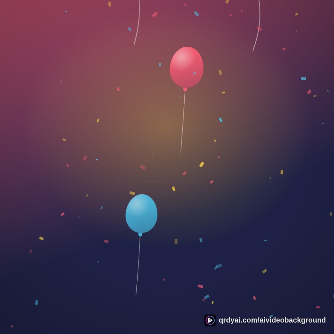 confetti party square loop video background preview