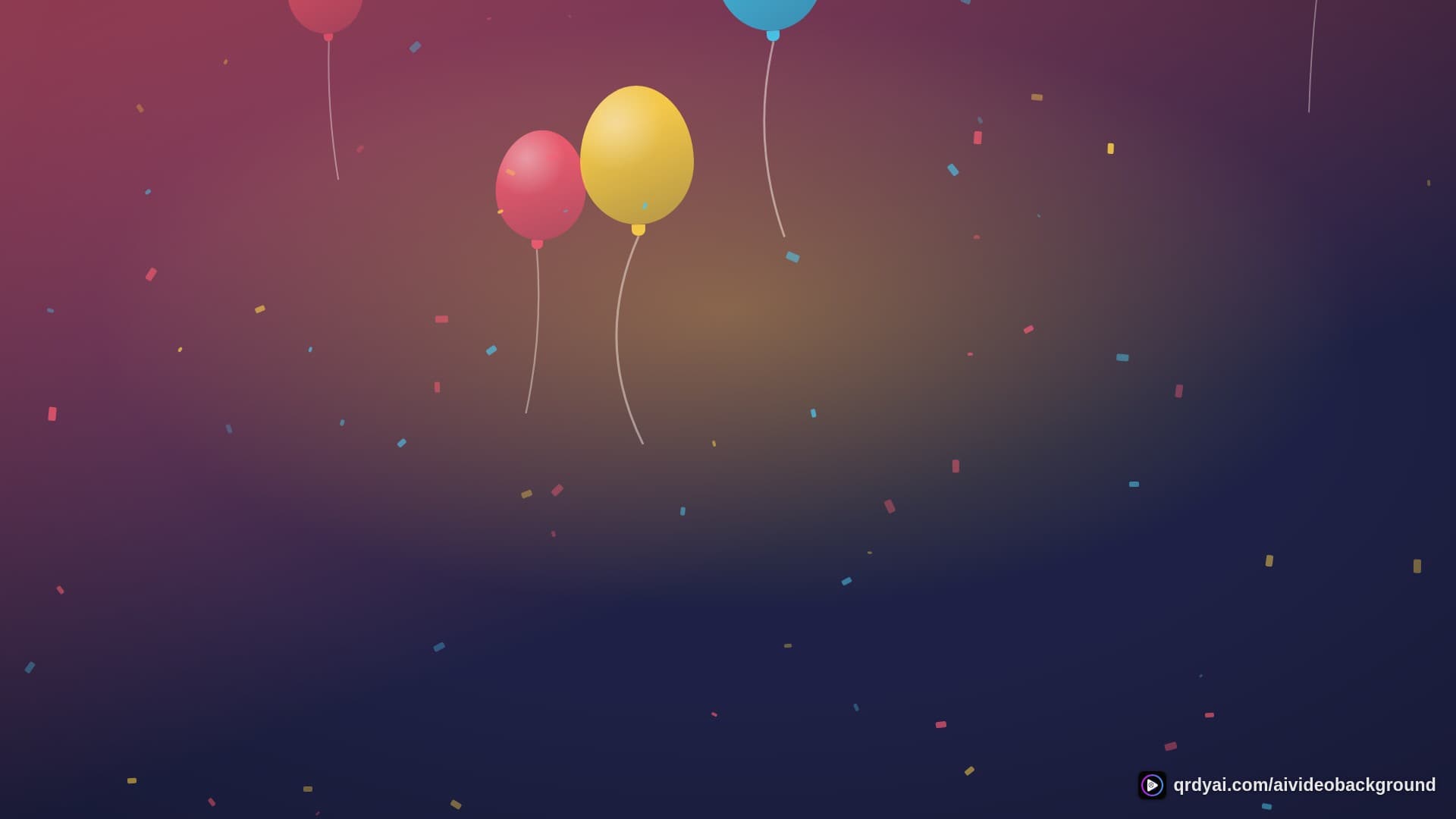 confetti party landscape loop video background preview