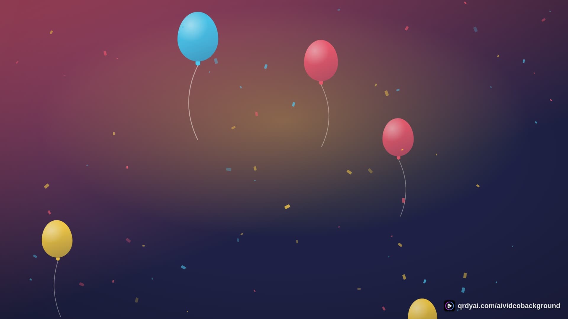 confetti party landscape loop video background preview