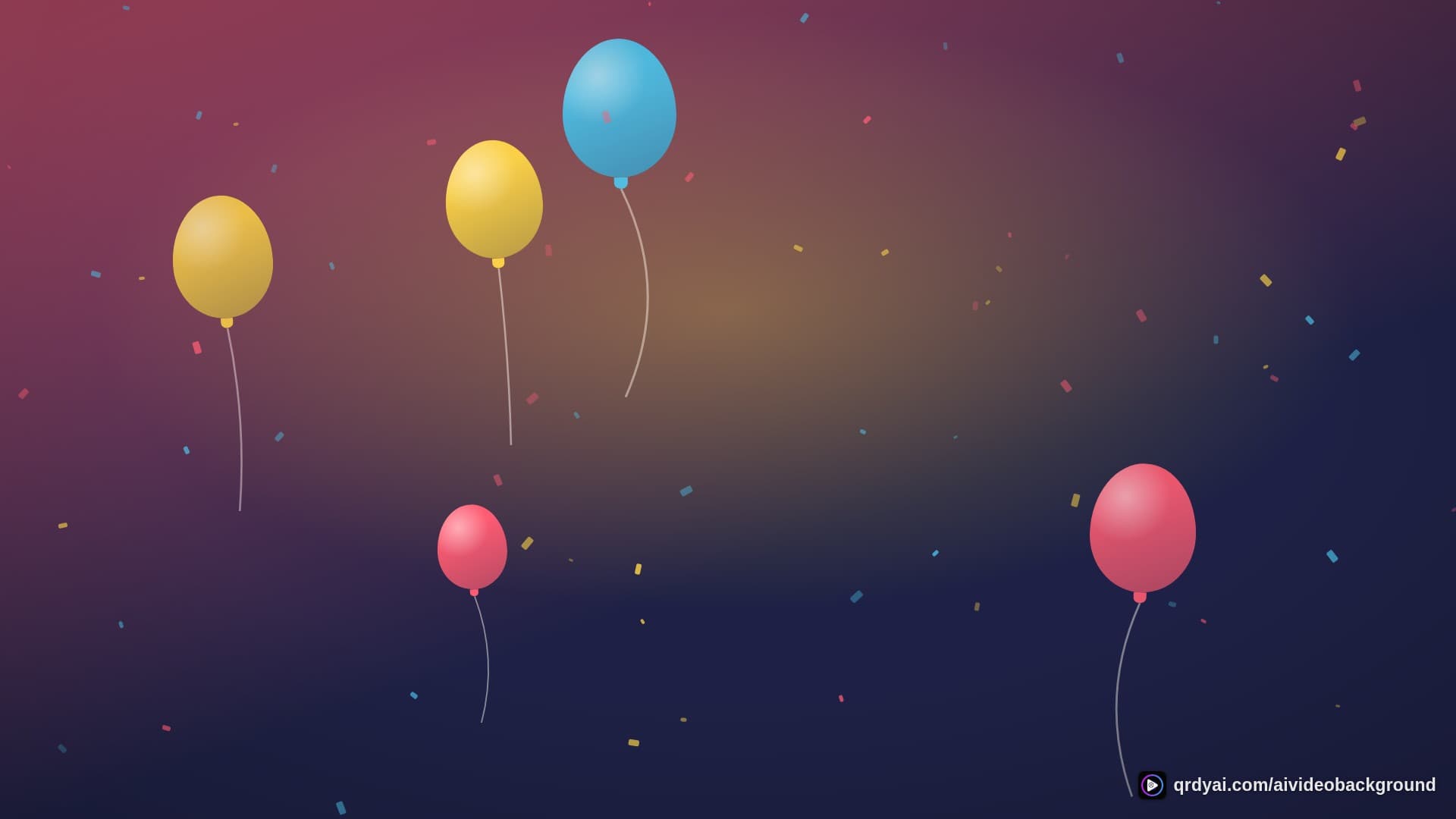 confetti party landscape loop video background preview