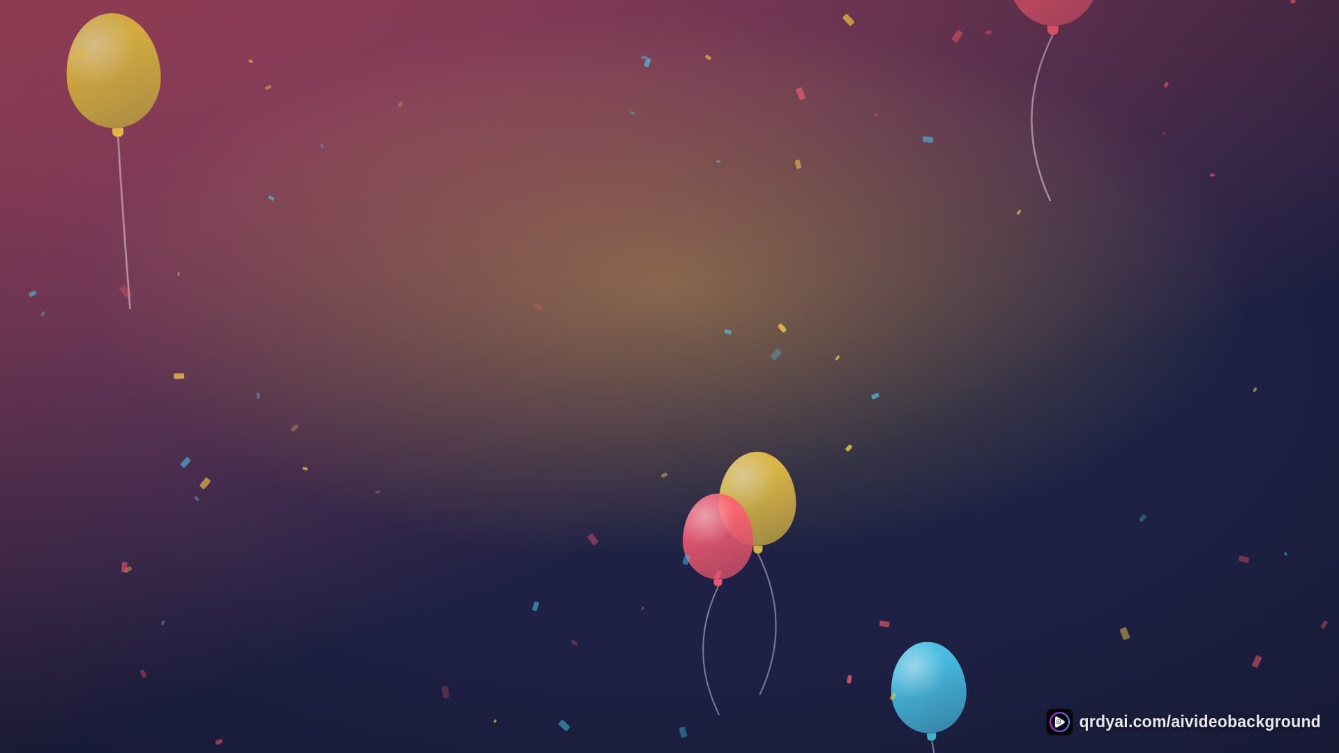 confetti party landscape loop video background preview