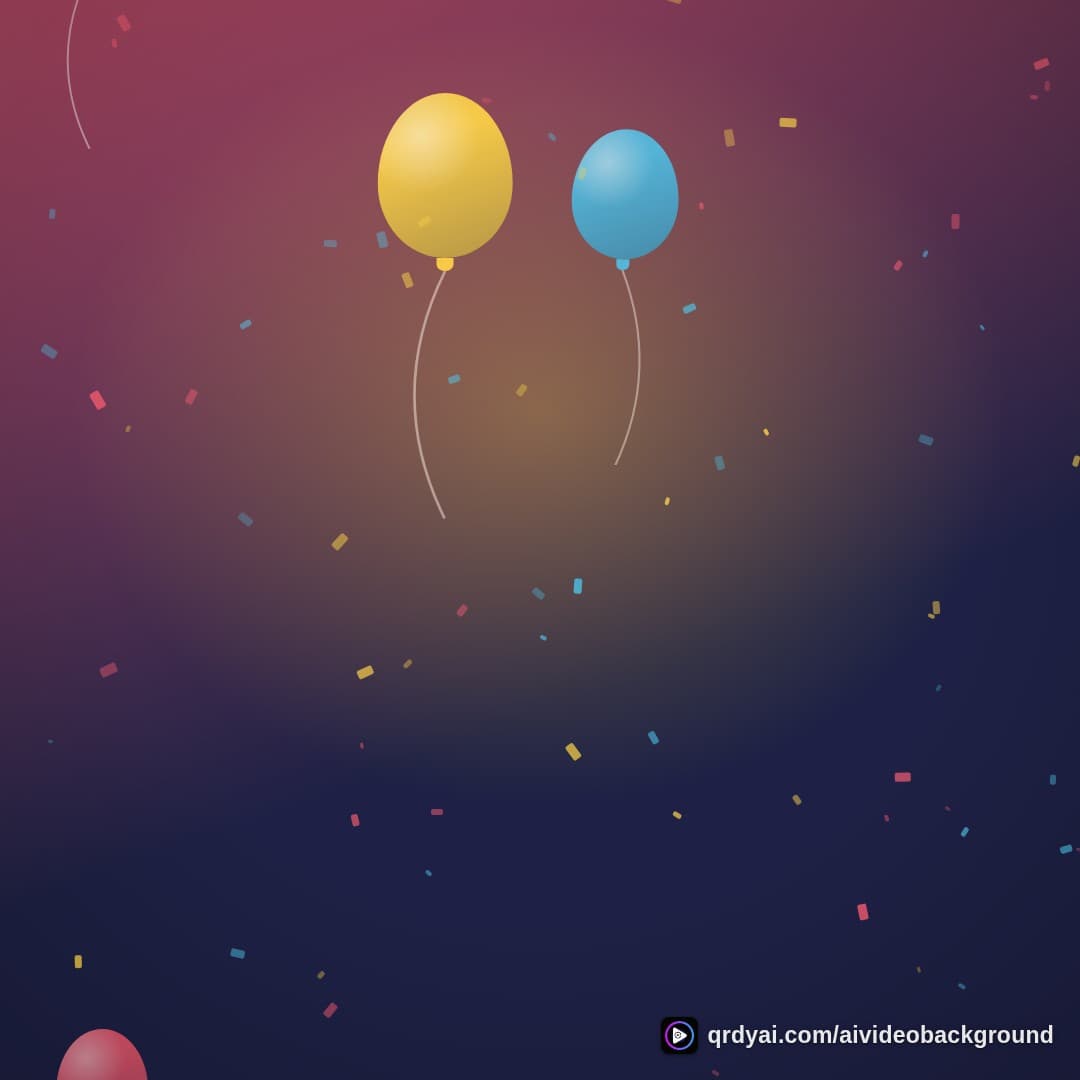 confetti party square loop video background preview