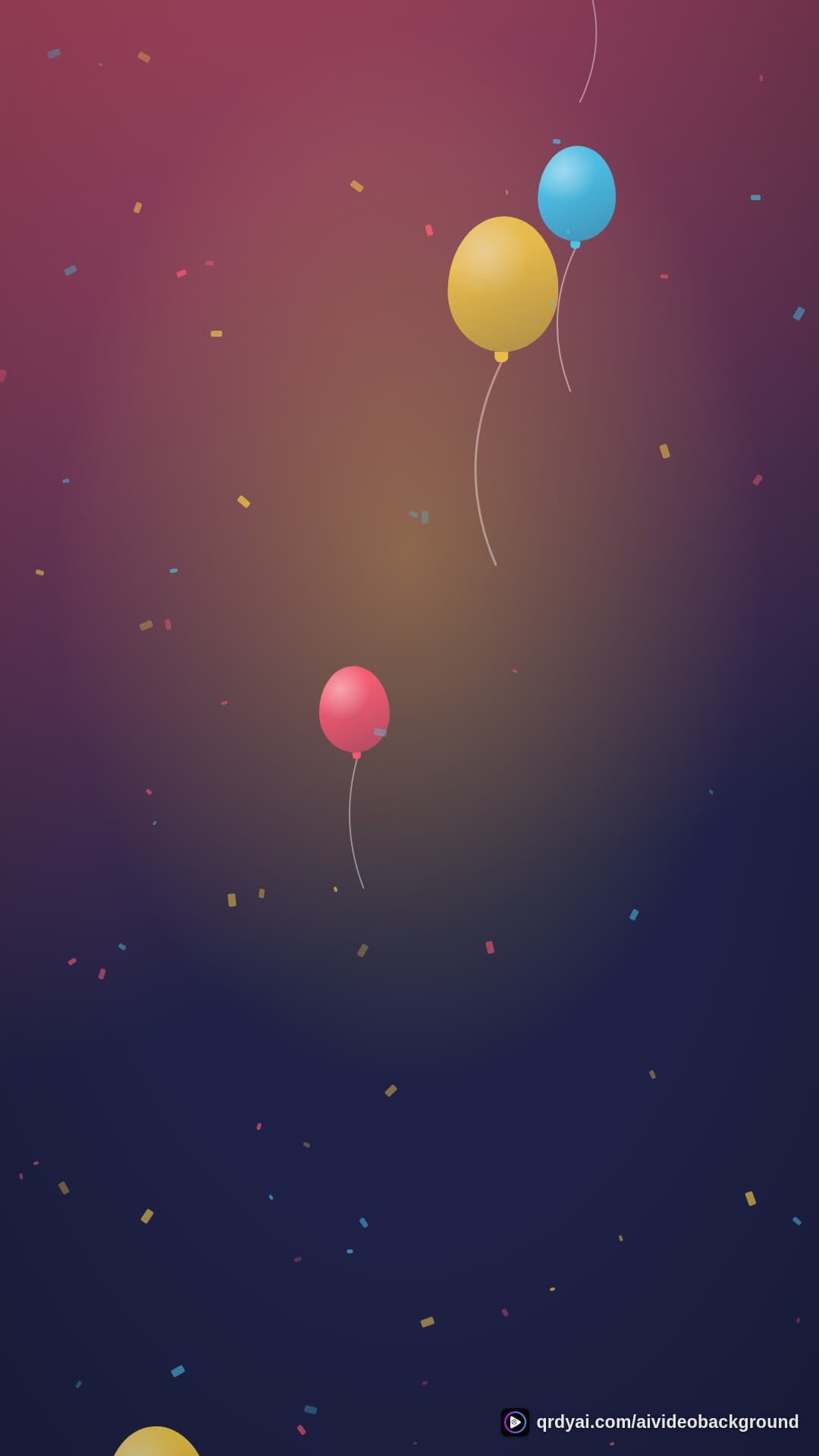 confetti party portrait loop video background preview