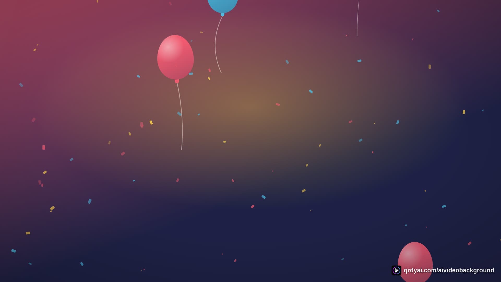 confetti party landscape loop video background preview