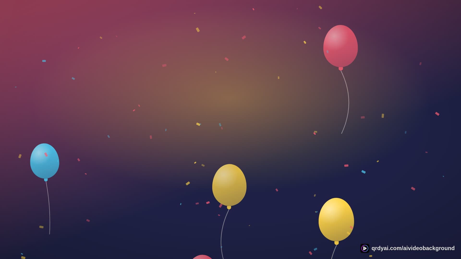 confetti party landscape loop video background preview