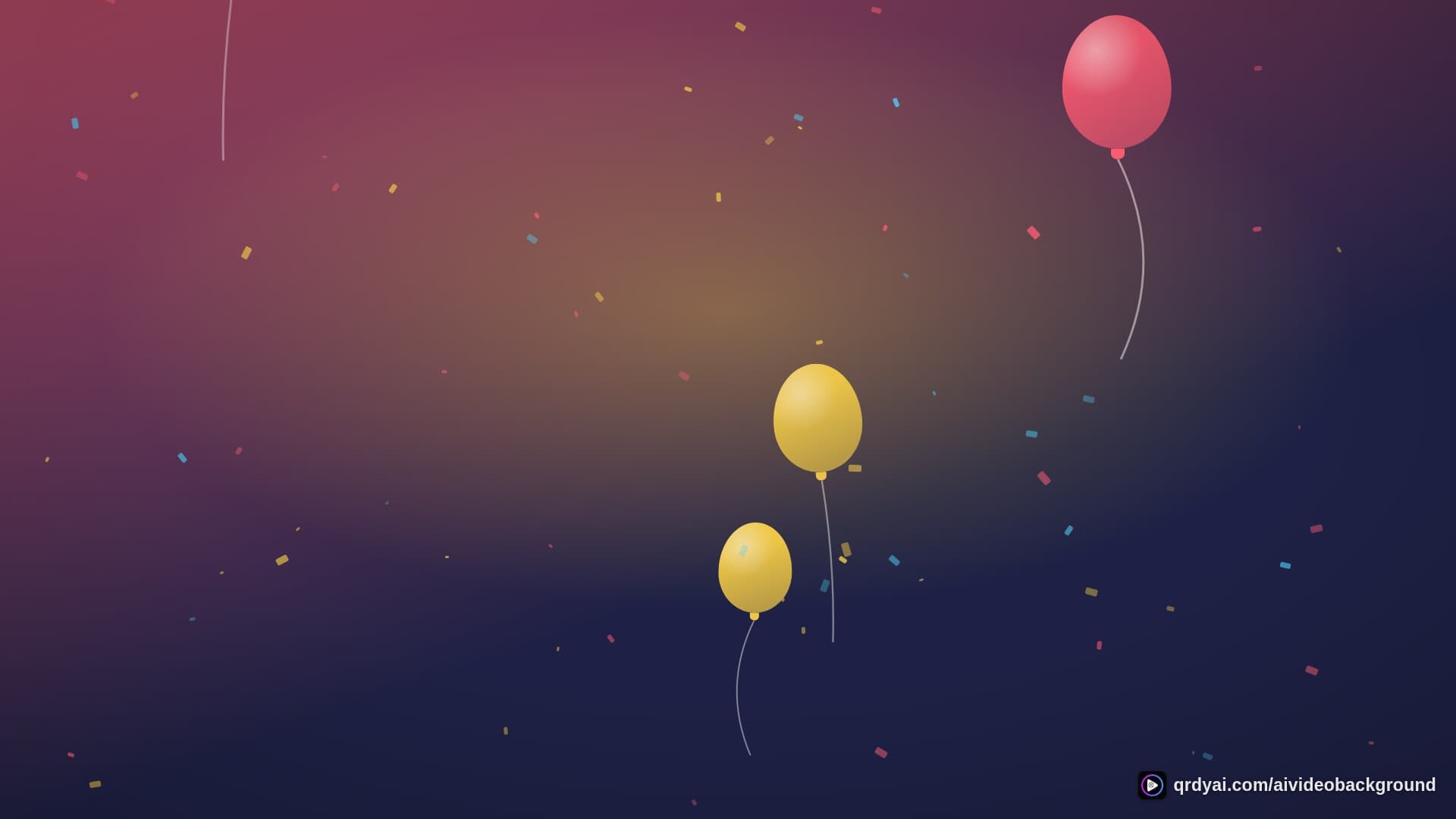 confetti party landscape loop video background preview