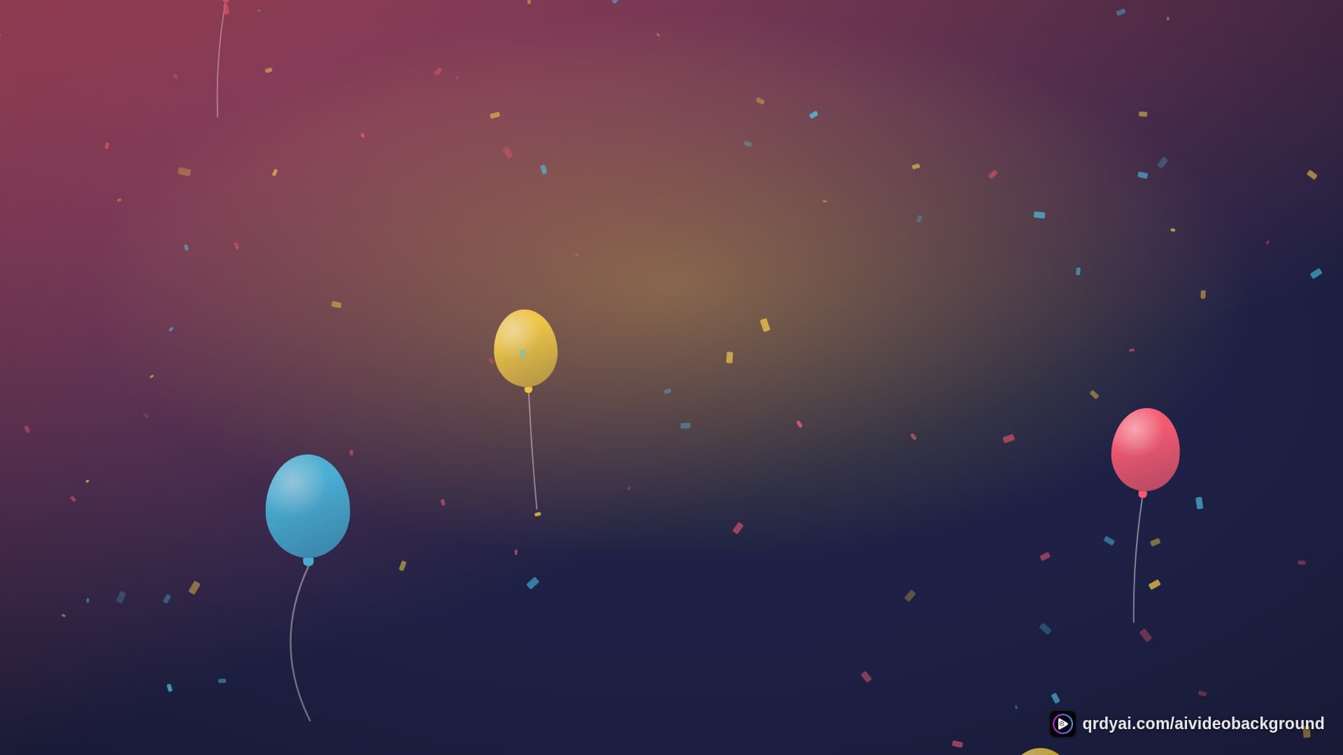 confetti party landscape loop video background preview