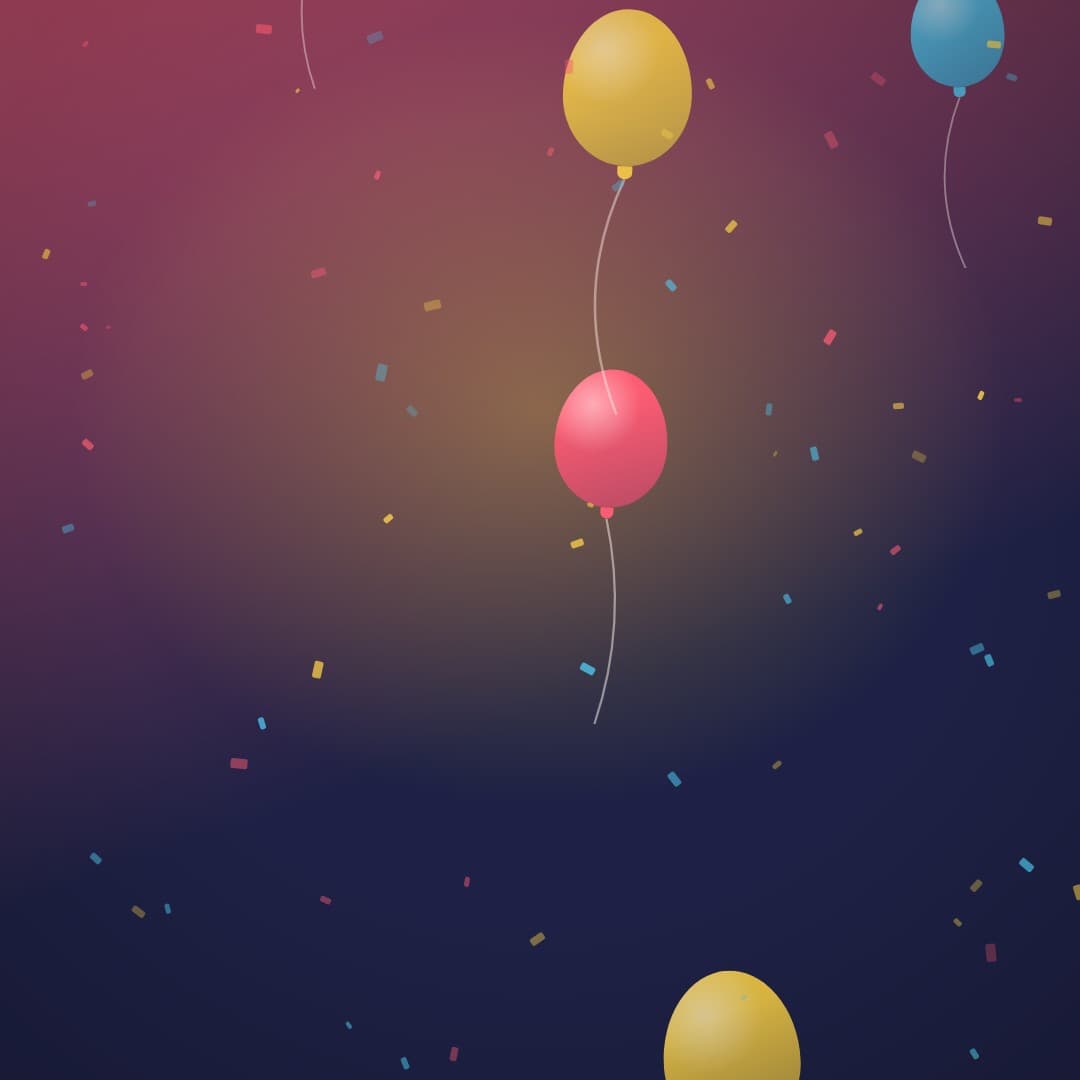 confetti party square loop video background preview