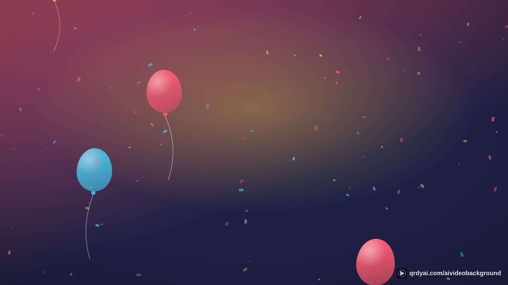confetti party landscape loop video background preview