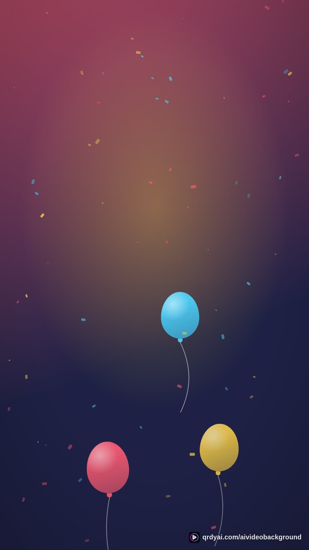 confetti party portrait loop video background preview