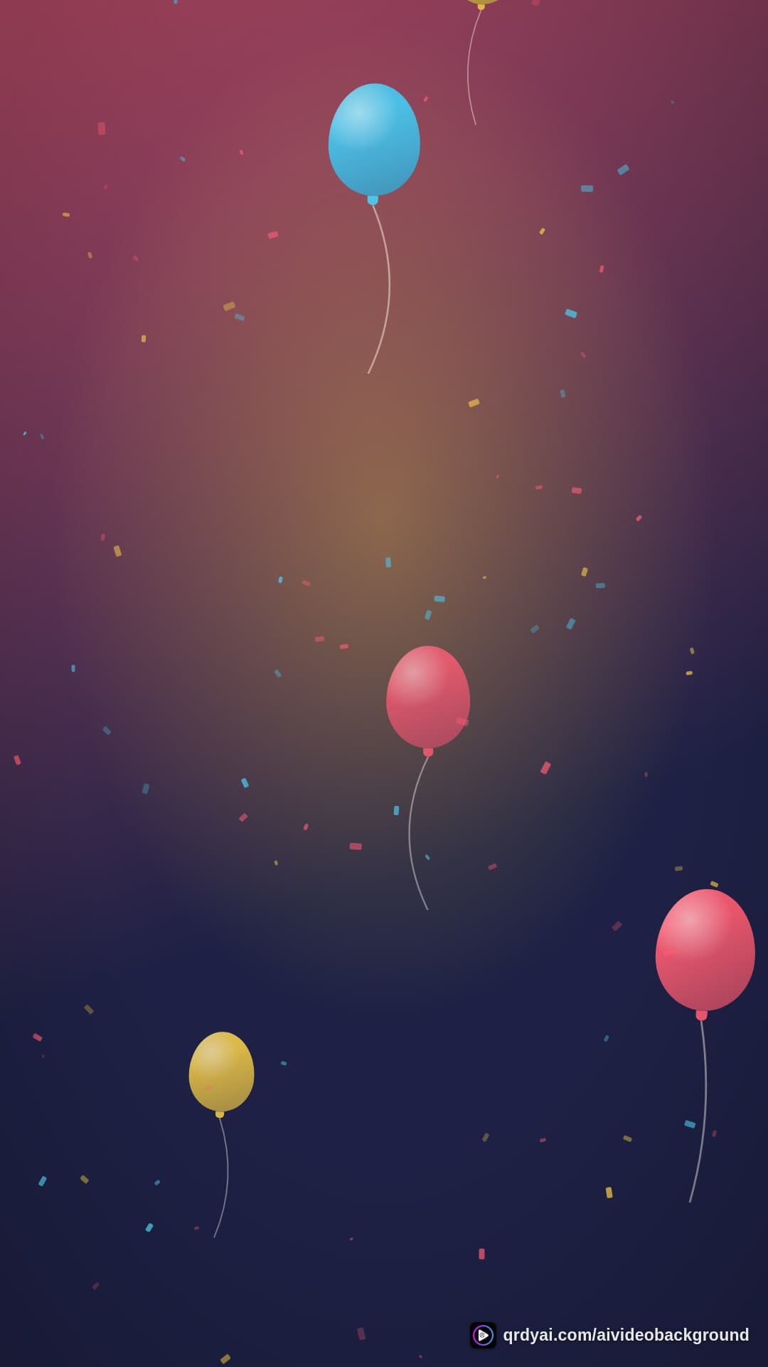 confetti party portrait loop video background preview