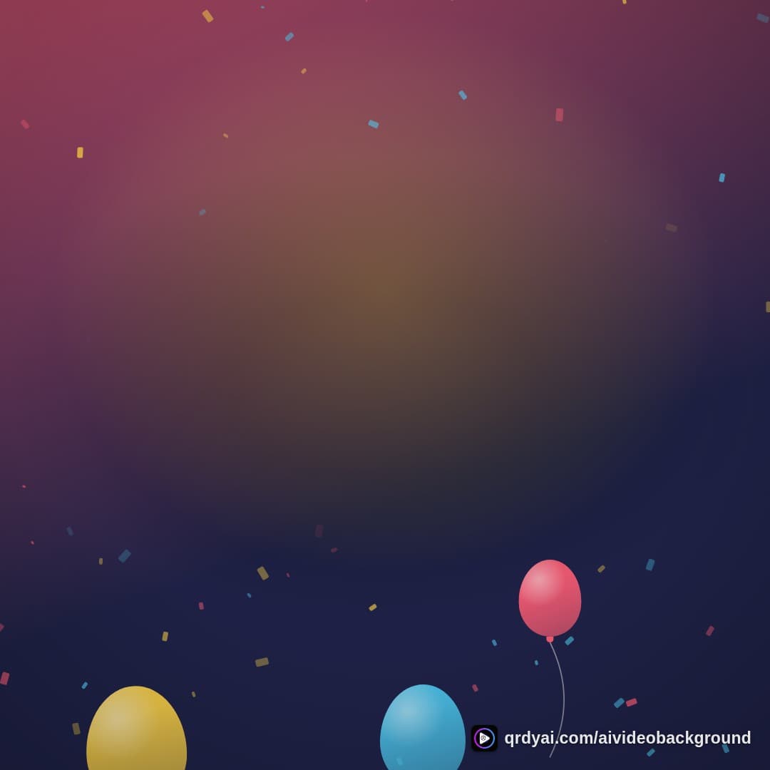 confetti party square loop video background preview