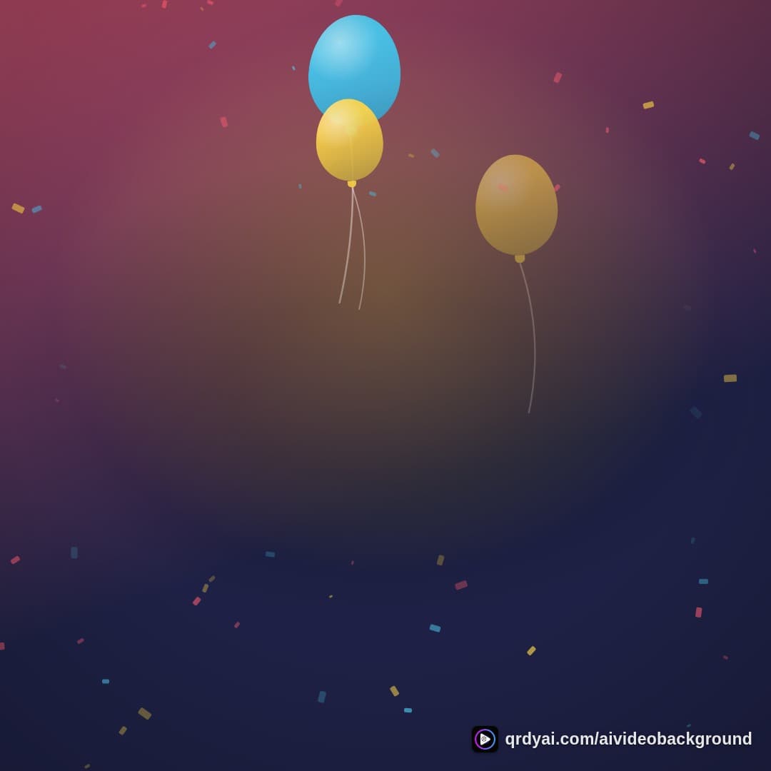 confetti party square loop video background preview
