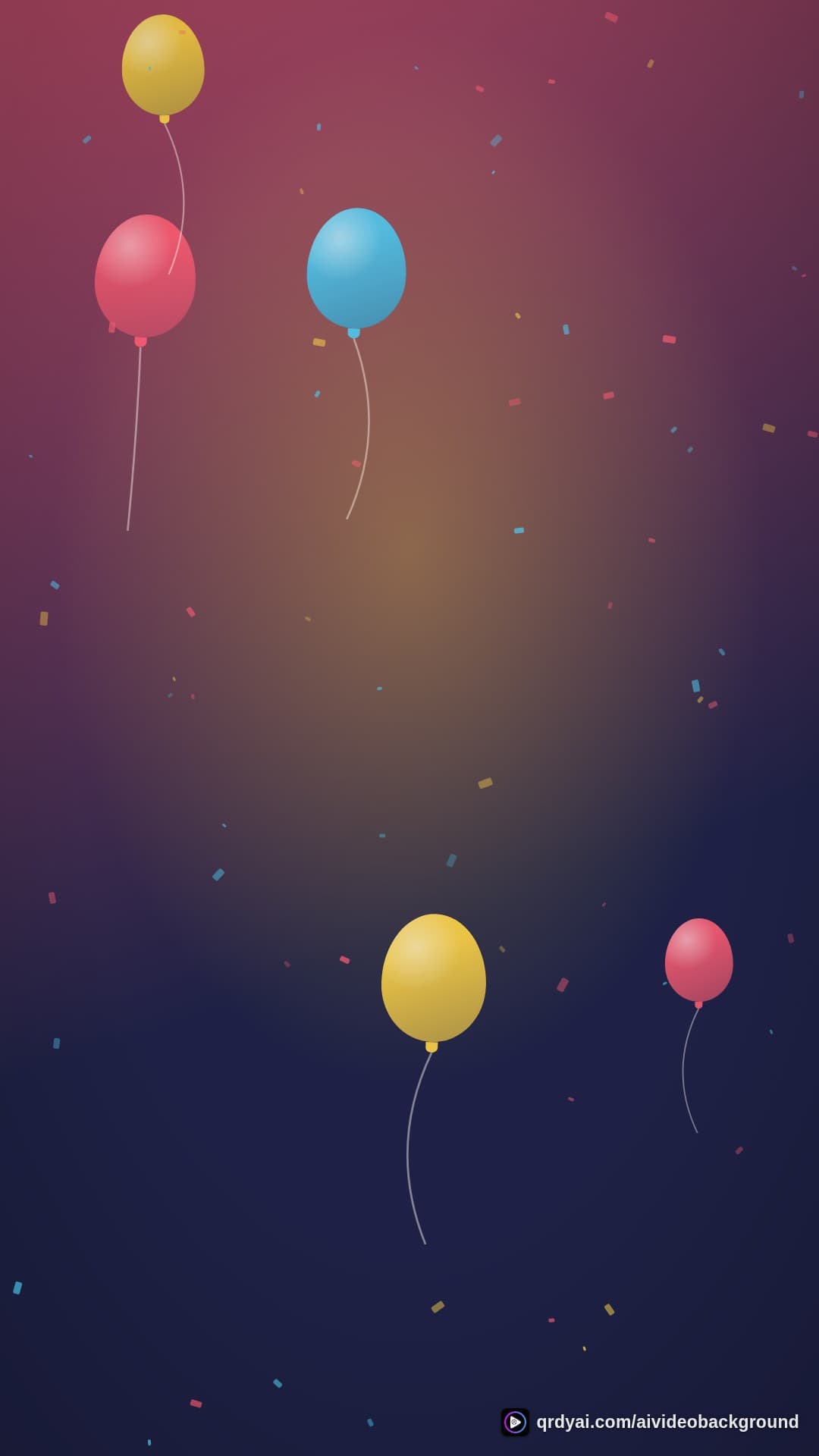 confetti party portrait loop video background preview