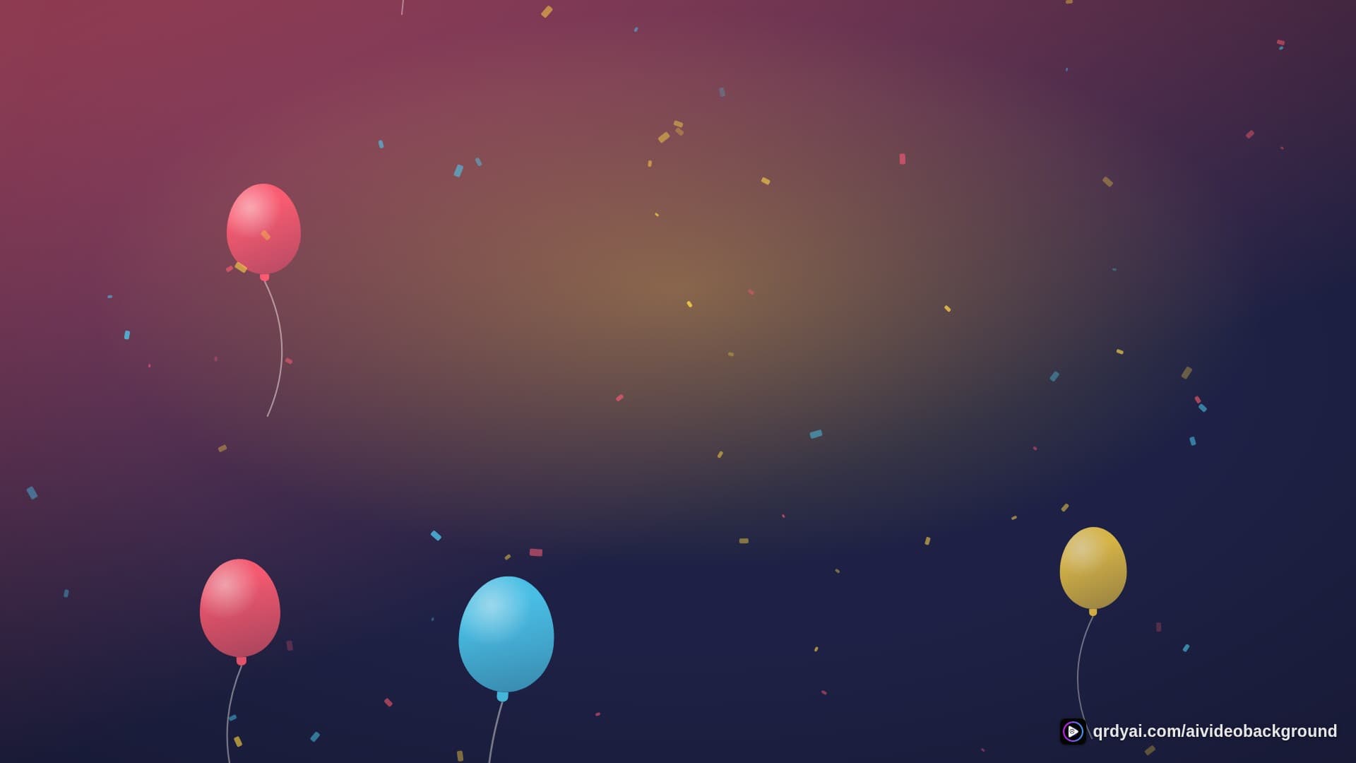 confetti party landscape loop video background preview