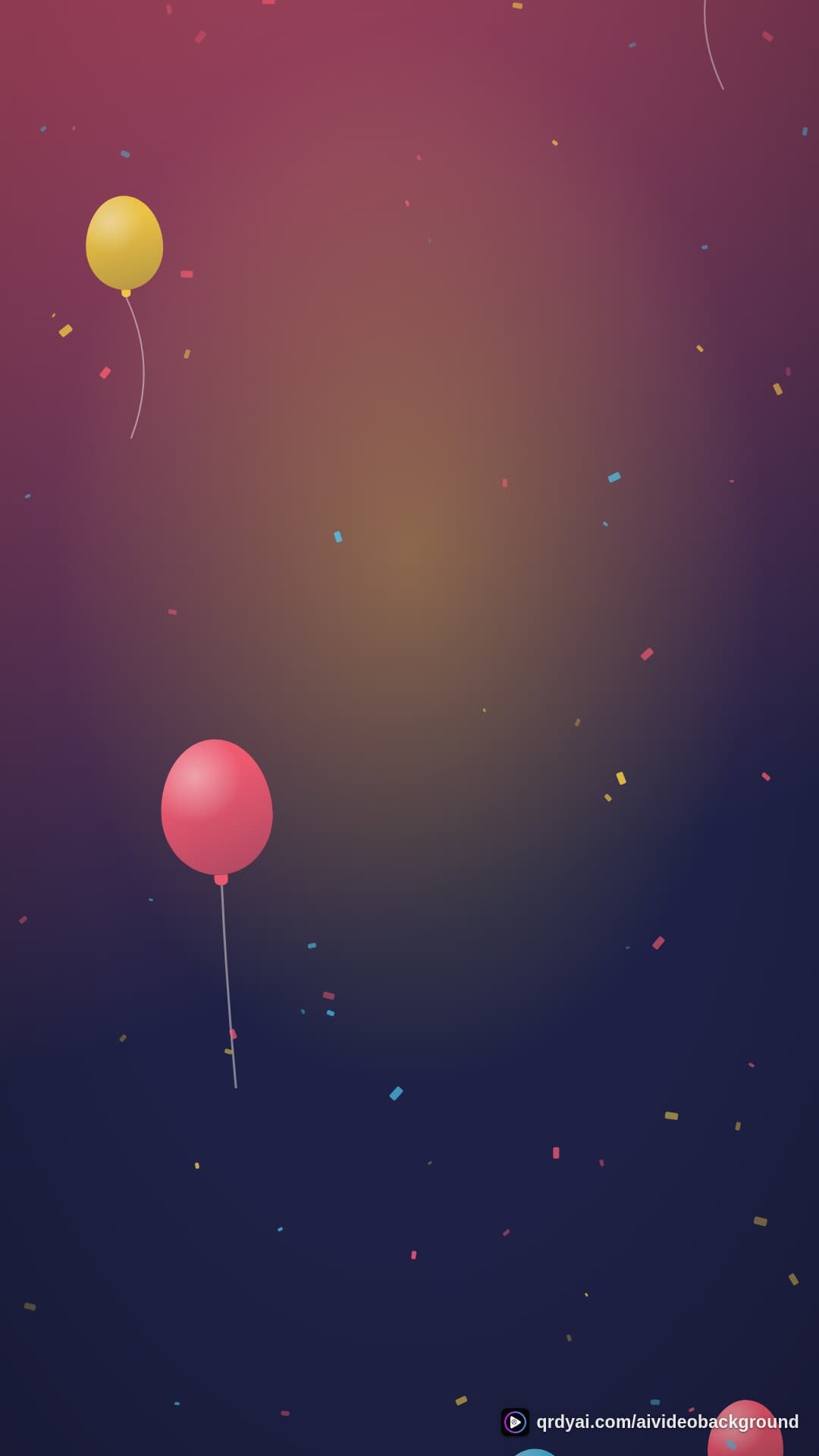 confetti party portrait loop video background preview