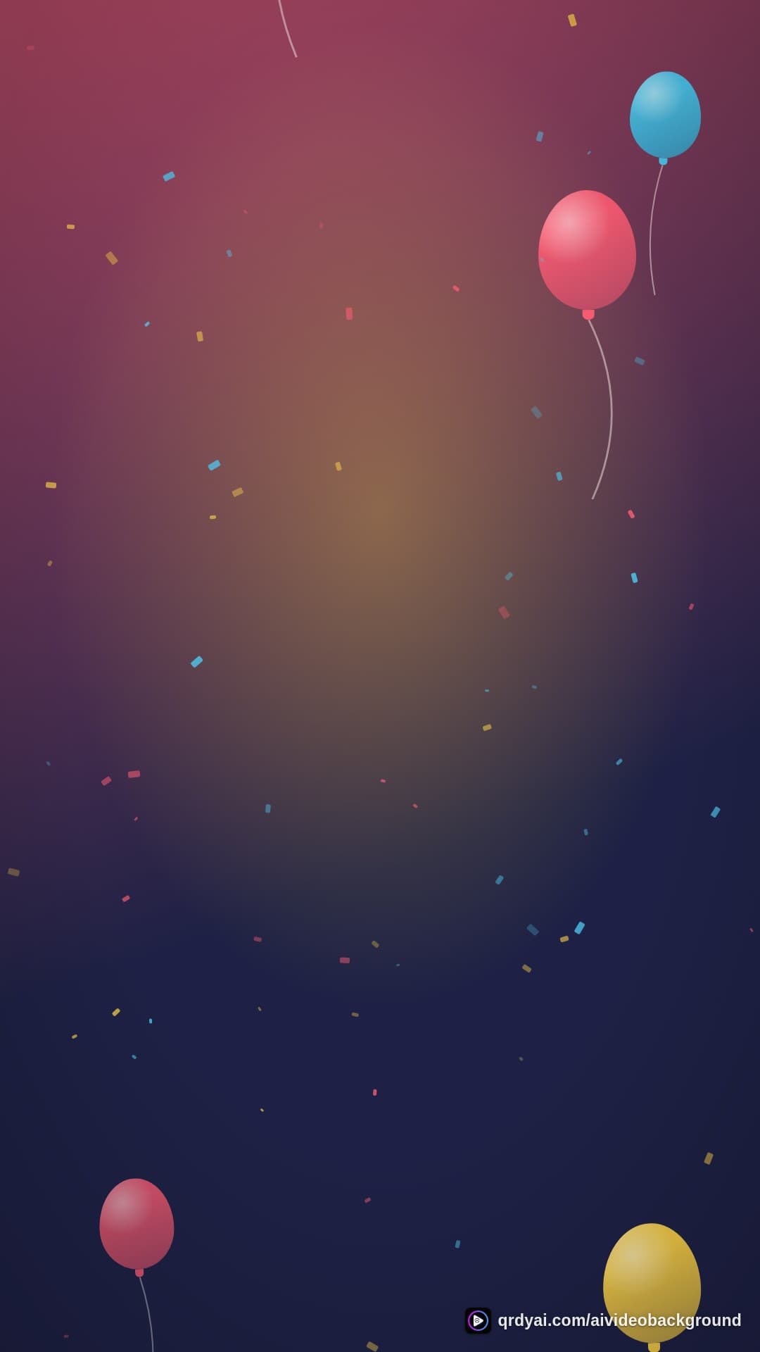 confetti party portrait loop video background preview