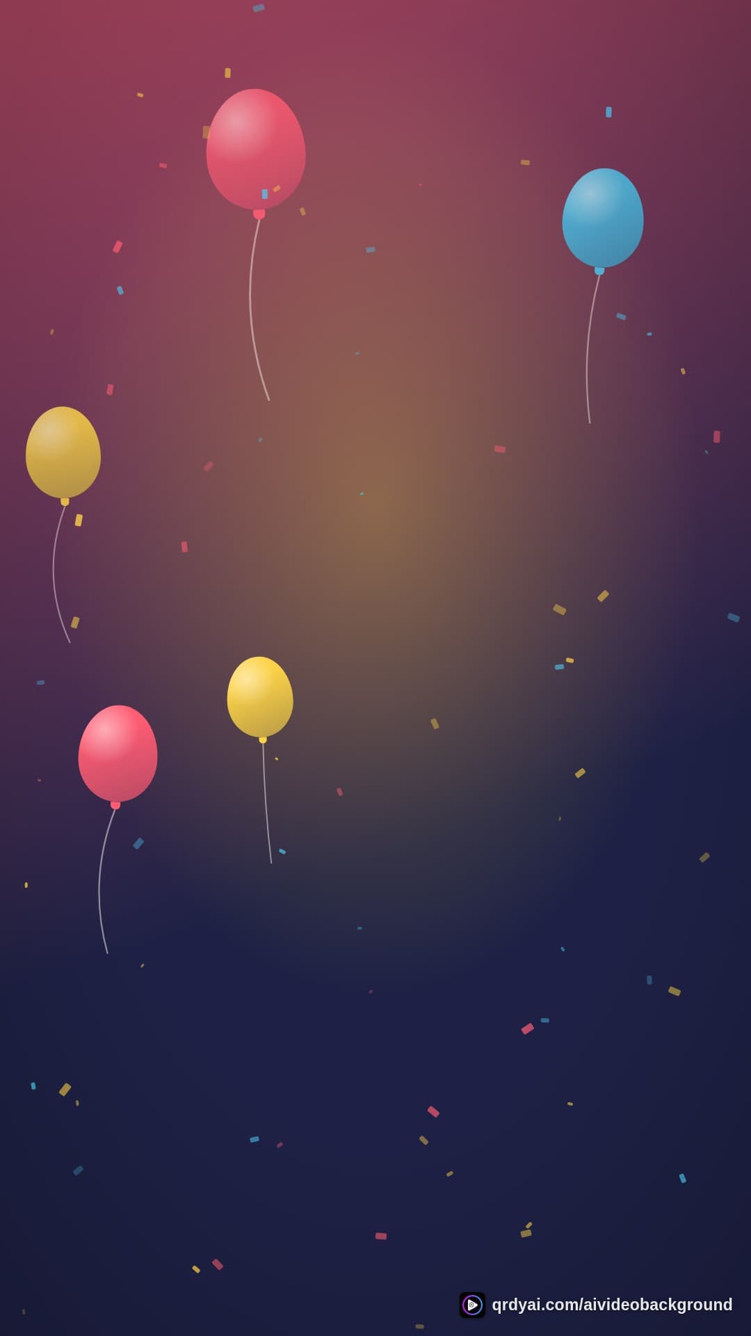 confetti party portrait loop video background preview