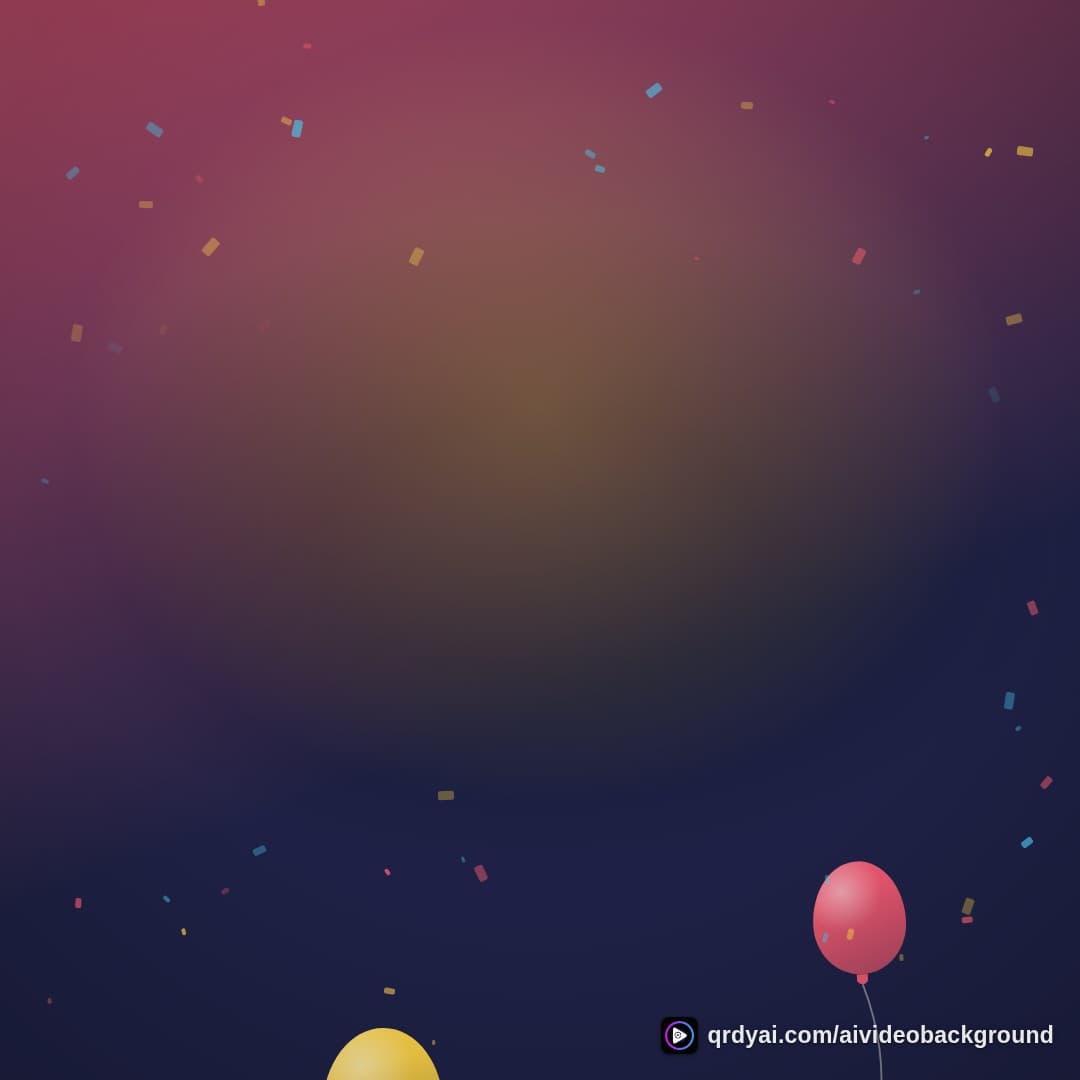 confetti party square loop video background preview