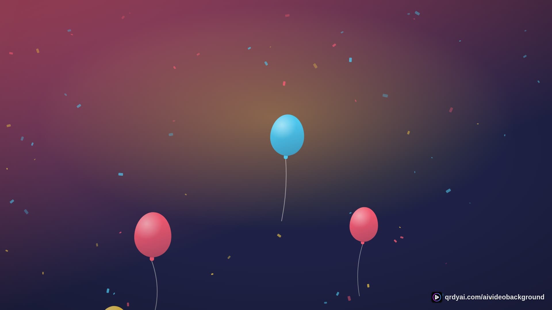 confetti party landscape loop video background preview