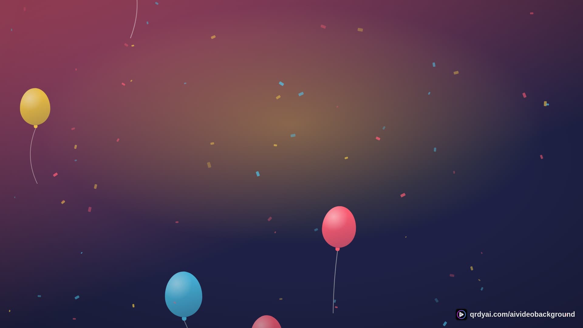 confetti party landscape loop video background preview