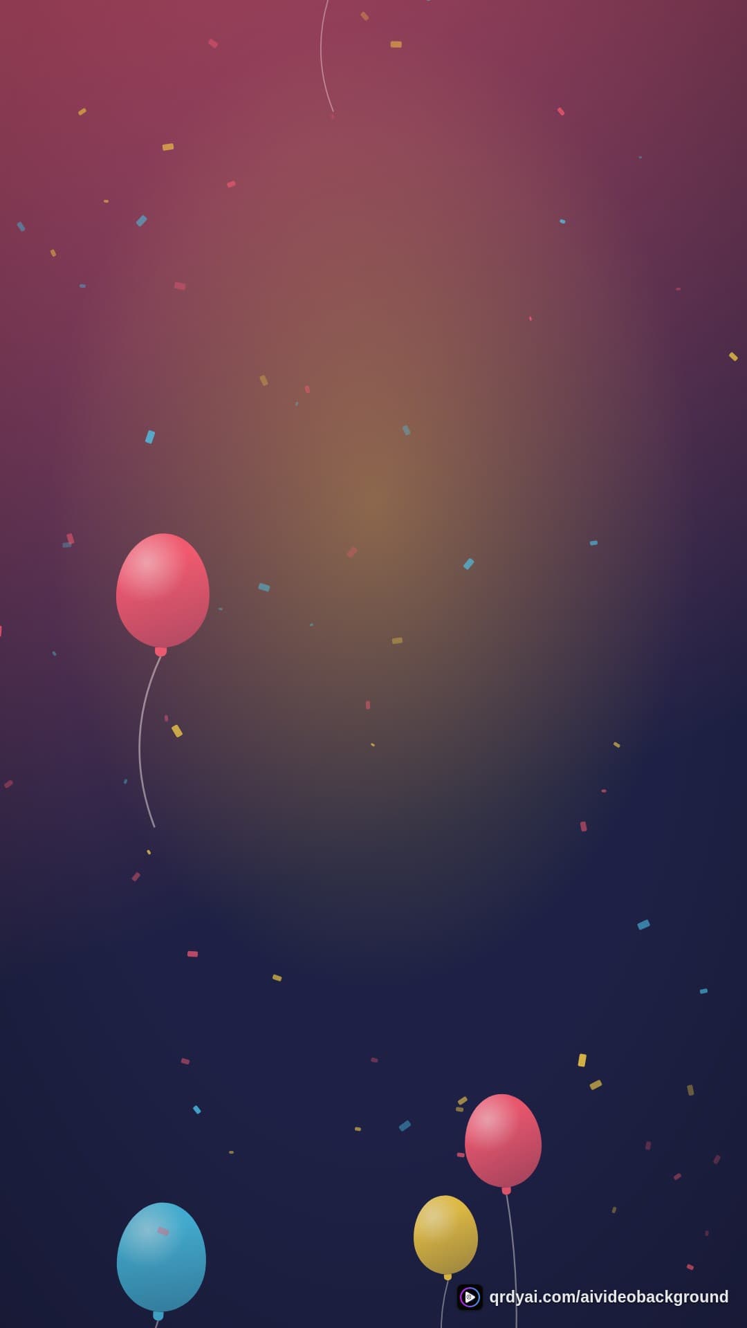 confetti party portrait loop video background preview