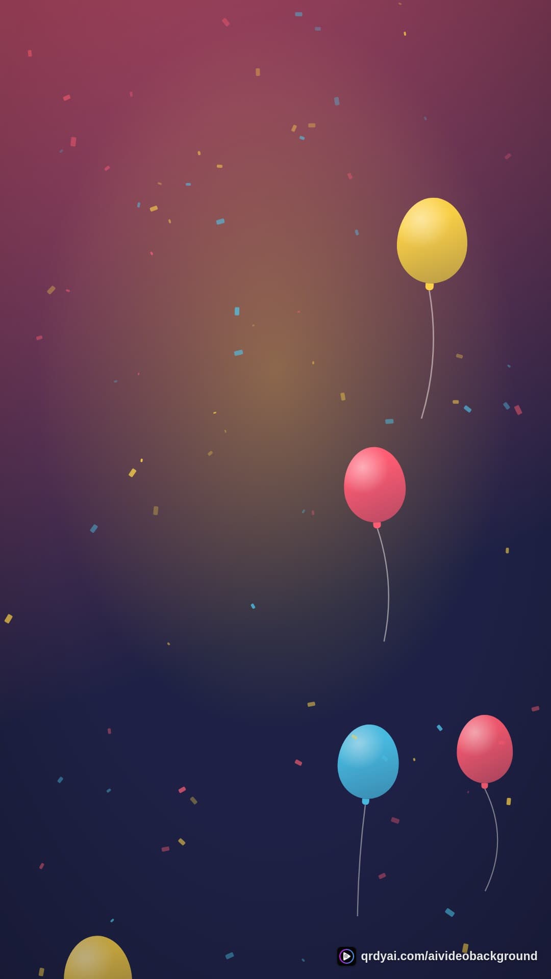 confetti party portrait loop video background preview