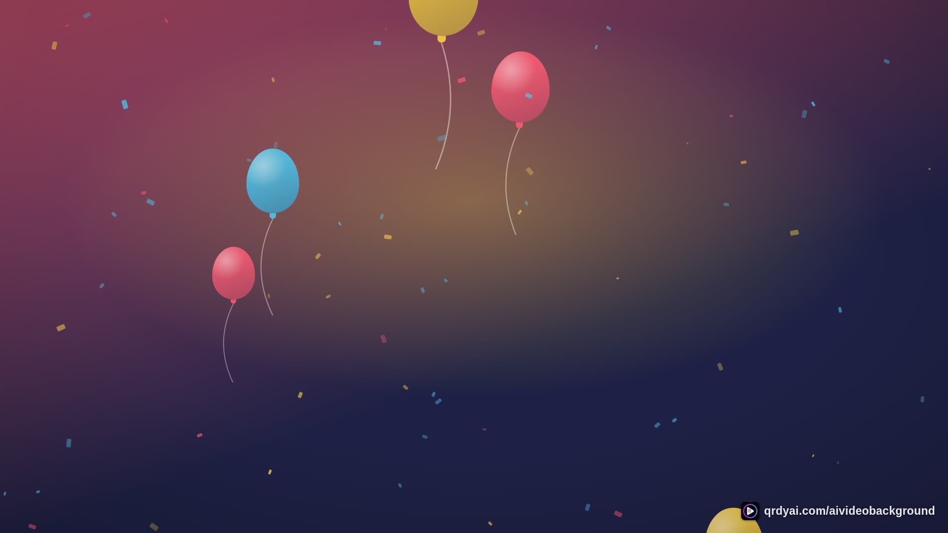 confetti party landscape loop video background preview