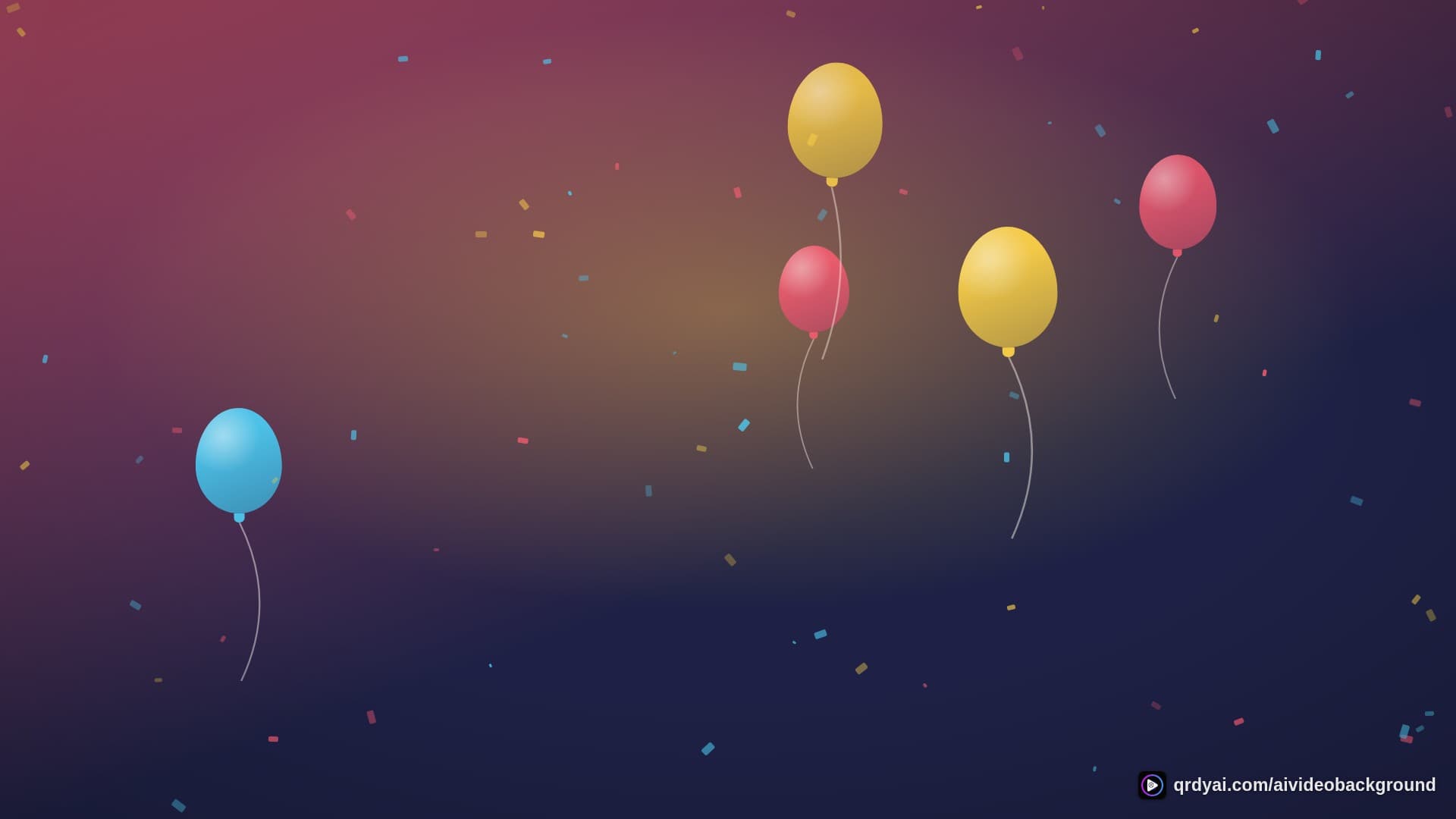 confetti party landscape loop video background preview
