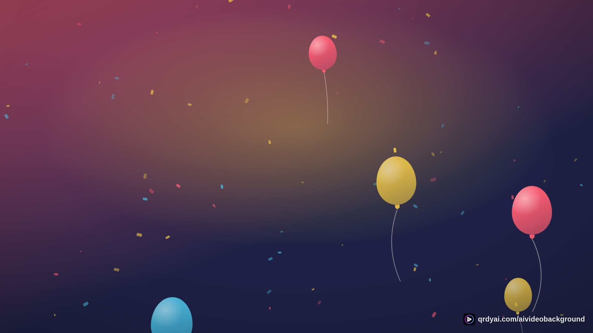 confetti party landscape loop video background preview