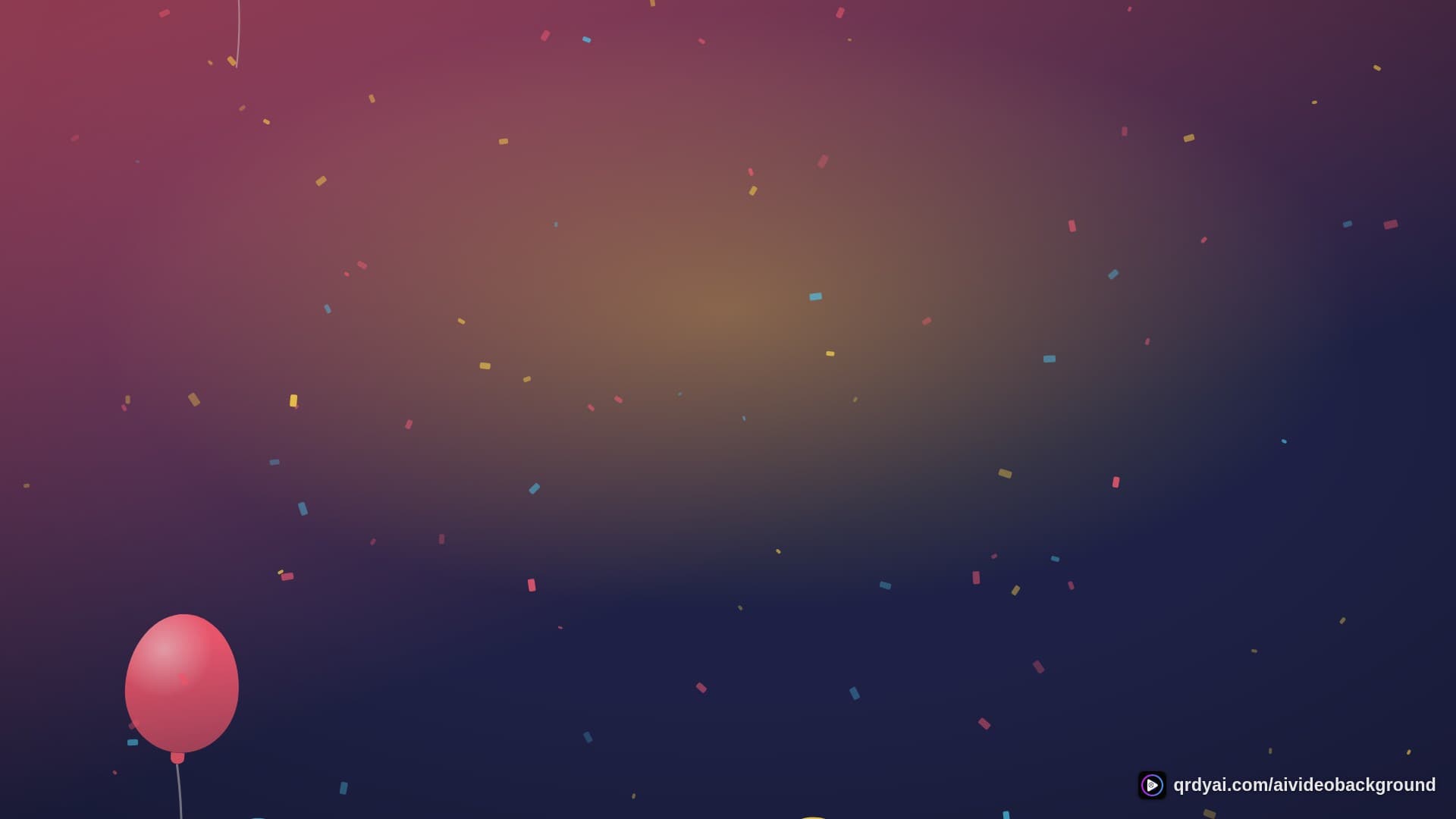 confetti party landscape loop video background preview