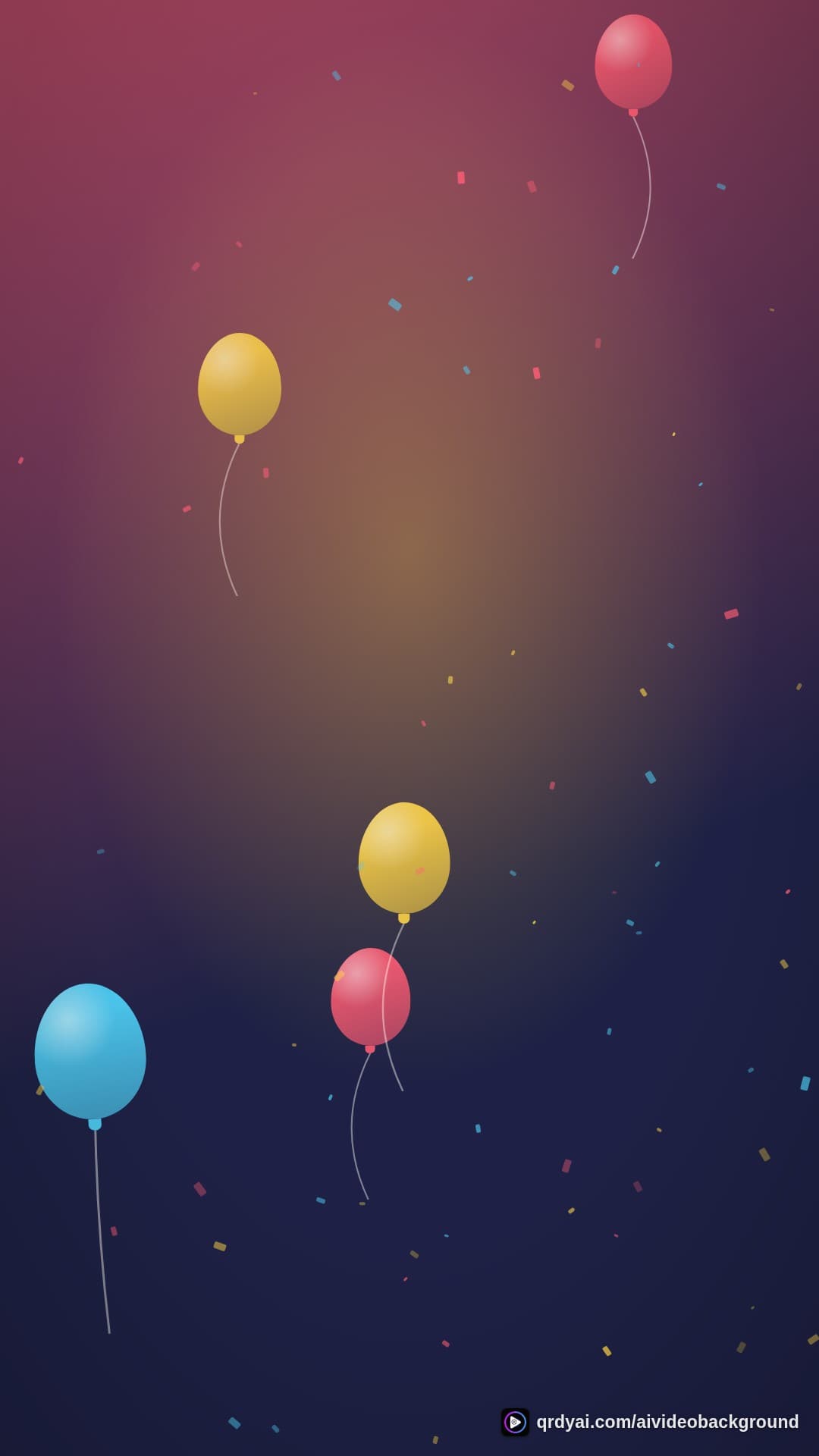 confetti party portrait loop video background preview